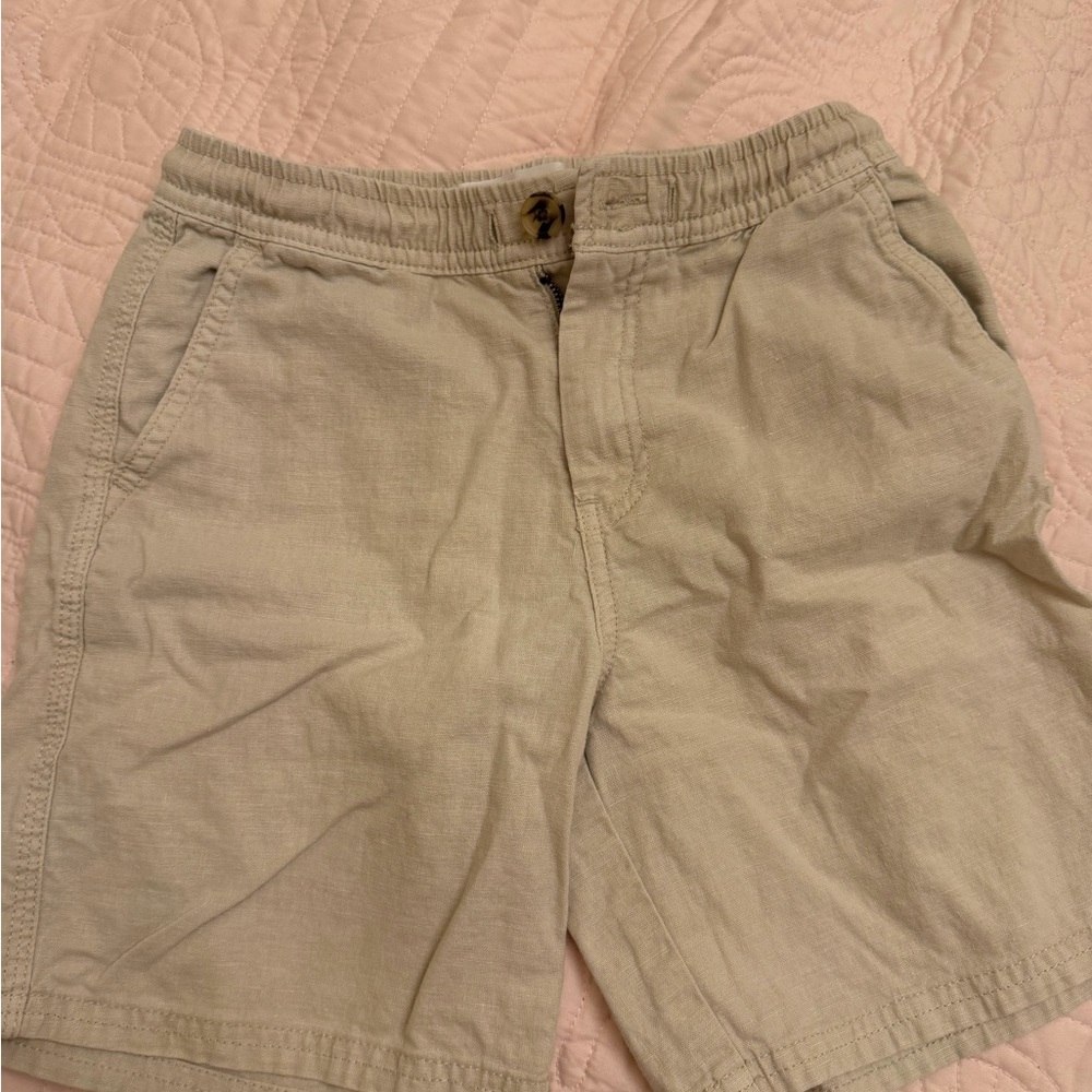 Zara Kids Beige Elastic-Waist Flat Front Shorts